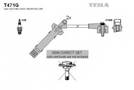 Комплект проводов зажигания TESLA T471G (фото 1)