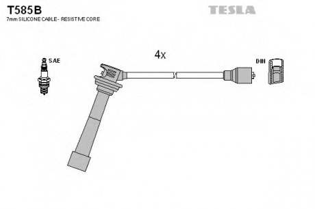 Комплект проводов зажигания TESLA T585B