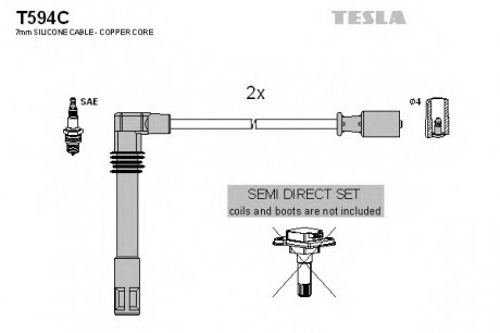 Комплект проводов зажигания TESLA T594C (фото 1)