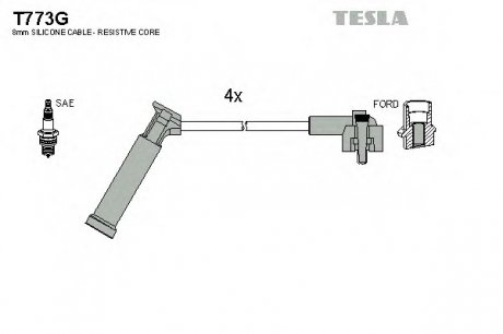 Комплект проводов зажигания TESLA T773G (фото 1)