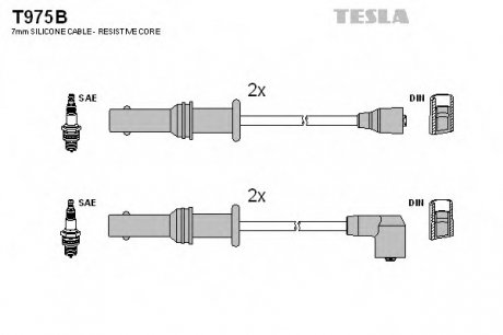 Комплект проводов зажигания TESLA T975B