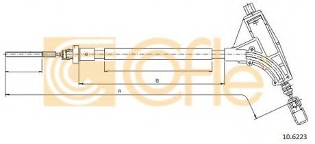 Трос стояночного тормоза COFLE 10.6223 (фото 1)