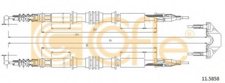 Трос стояночного тормоза COFLE 11.5858 (фото 1)