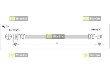 Тормозной шланг STARLINE STAR LINE HA AC.1203.1