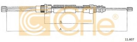 Трос стояночного тормоза COFLE 11.607 (фото 1)