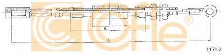 Трос стояночного тормоза COFLE 1171.2 (фото 1)