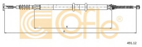 Трос стояночного тормоза COFLE 491.12