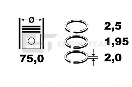 Комплект поршневых колец ET ENGINETEAM R1009300 (фото 1)