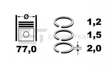 Комплект поршневых колец ET ENGINETEAM R1009650 (фото 1)