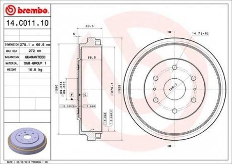 Тормозные барабаны Brembo 14.C011.10