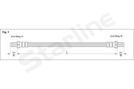 Тормозной шланг STARLINE STAR LINE HA AC.1223