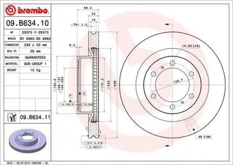 Тормозной диск Brembo 09.B634.11 (фото 1)