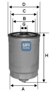 Топливный фильтр UFI Filters 24.350.00 (фото 1)