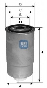 Топливный фильтр UFI Filters 24.351.00 (фото 1)