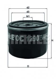 Масляный фильтр MAHLE OC1290 (фото 1)