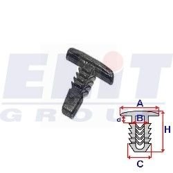 Кліпса ущільнювача (к-т:10 шт) размер:A = 13,1mm/B = 4,6mm/C = 5mm/H = 13,2mm ELIT R B22132 (фото 1)