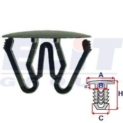 Кліпса салона (к-т:10 шт) размер:A = 24,6mm/B = 21,2mm/C = 19,7mm/H = 16,3mm ELIT R 10141 (фото 1)