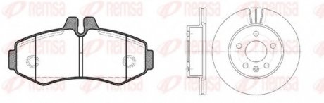 Тормозной комплект (2 диска+ 4 колодки) REMSA 8701.00 (фото 1)