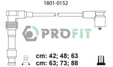 Комплект высоковольтных проводов PROFIT 1801-0152 (фото 1)