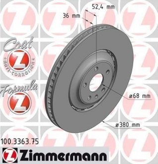 Диск тормозной ZIMMERMANN 100.3363.75