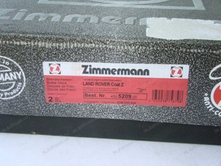 Диск тормозной задний ZIMMERMANN 450.5209.20