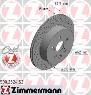 Диск тормозной ZIMMERMANN 590.2824.52