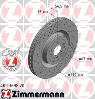 Диск тормозной ZIMMERMANN 400.3698.20