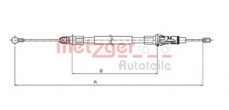 Трос ручного тормоза METZGER 10.6854