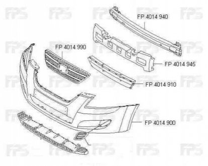 Решетка пластиковая FPS Forma Parts System 4014 910
