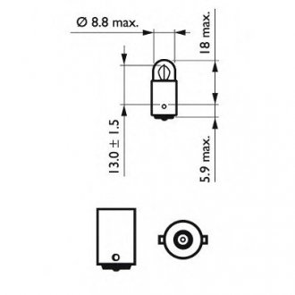 Автолампа 2W Philips 12913 CP