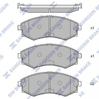 Комплект гальмівних колодок з 4 шт. дисків SANGSIN HI-Q SP1054-F