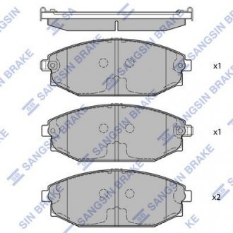 Комплект гальмівних колодок з 4 шт. дисків SANGSIN HI-Q SP1053
