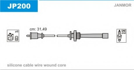 Провода зажигания (Silikon) Mitsubishi CARISMA,COLT,GALANT,LANCER,OUTLANDER,PAJERO JANMOR JP200