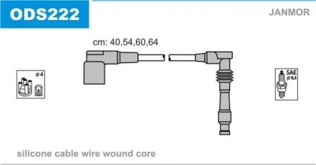 Провод зажигания (Silikon) OPEL ASTRA F; CORSA B; TIGRA; VECTRA A,B JANMOR ODS222