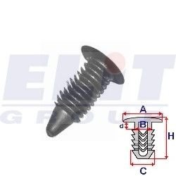 Клипса уплотнителя (к-т:10 шт) размер:A = 9,8mm/B = 4mm/C = 5,7mm/H = 16,9mm ELIT R B22644 (фото 1)