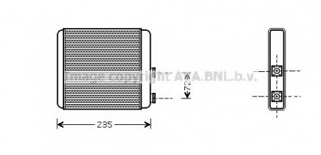 Радиатор отопителя ASTRA G/ZAFIRA +AC 98-05 AVA OL 6321 (фото 1)