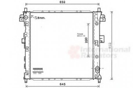 Радиатор охлаждения SSANG YONG ACTYON/ KYRON (05-) Van Wezel 81002105