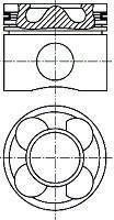 Поршень в комплекті на 1 циліндр, 2-й ремонт (+0,40) Nural 87-435706-00