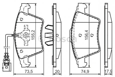Тормозные колодки дисковые передние VW Touareg 0 986 494 164 BOSCH 0986494164 (фото 1)
