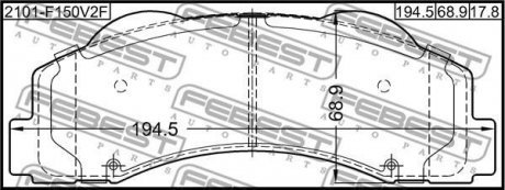 КОЛОДКИ ТОРМОЗНЫЕ ПЕРЕДНІ КОМПЛЕКТ FEBEST 2101-F150V2F