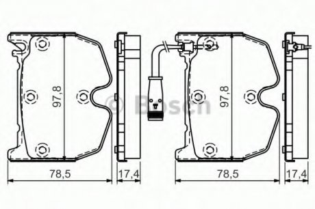 Тормозные колодки дисковые, к-кт. BOSCH 0 986 494 364