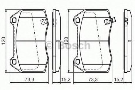 Тормозные колодки дисковые, к-кт. BOSCH 0 986 494 310