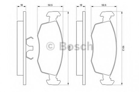 Тормозные колодки дисковые, к-кт. BOSCH 0 986 469 070