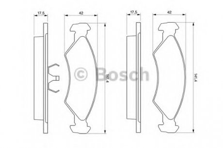 Тормозные колодки дисковые, к-кт. BOSCH 0 986 468 570