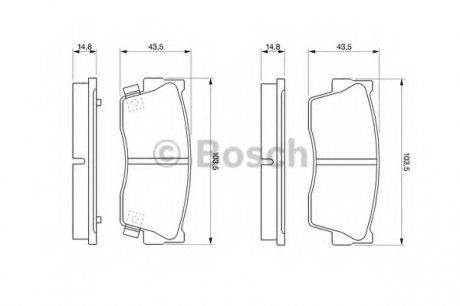 Тормозные колодки дисковые, к-кт. BOSCH 0 986 461 750