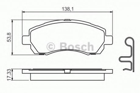 Тормозные колодки дисковые, к-кт. BOSCH 0 986 424 770