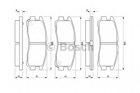 Тормозные колодки дисковые, к-кт. BOSCH 0 986 424 467