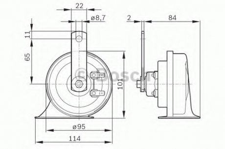 Звуковой сигнал; Звуковой сигнал BOSCH 0 986 AH0 507 (фото 1)