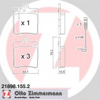 Колодки тормозные дисковые ZI ZIMMERMANN 21898.155.2 (фото 1)