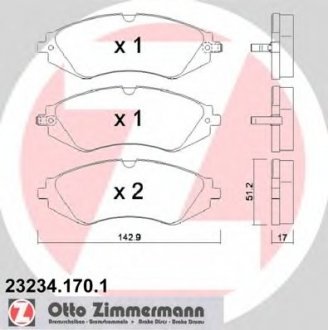 Колодки тормозные дисковые ZI ZIMMERMANN 23234.170.1 (фото 1)